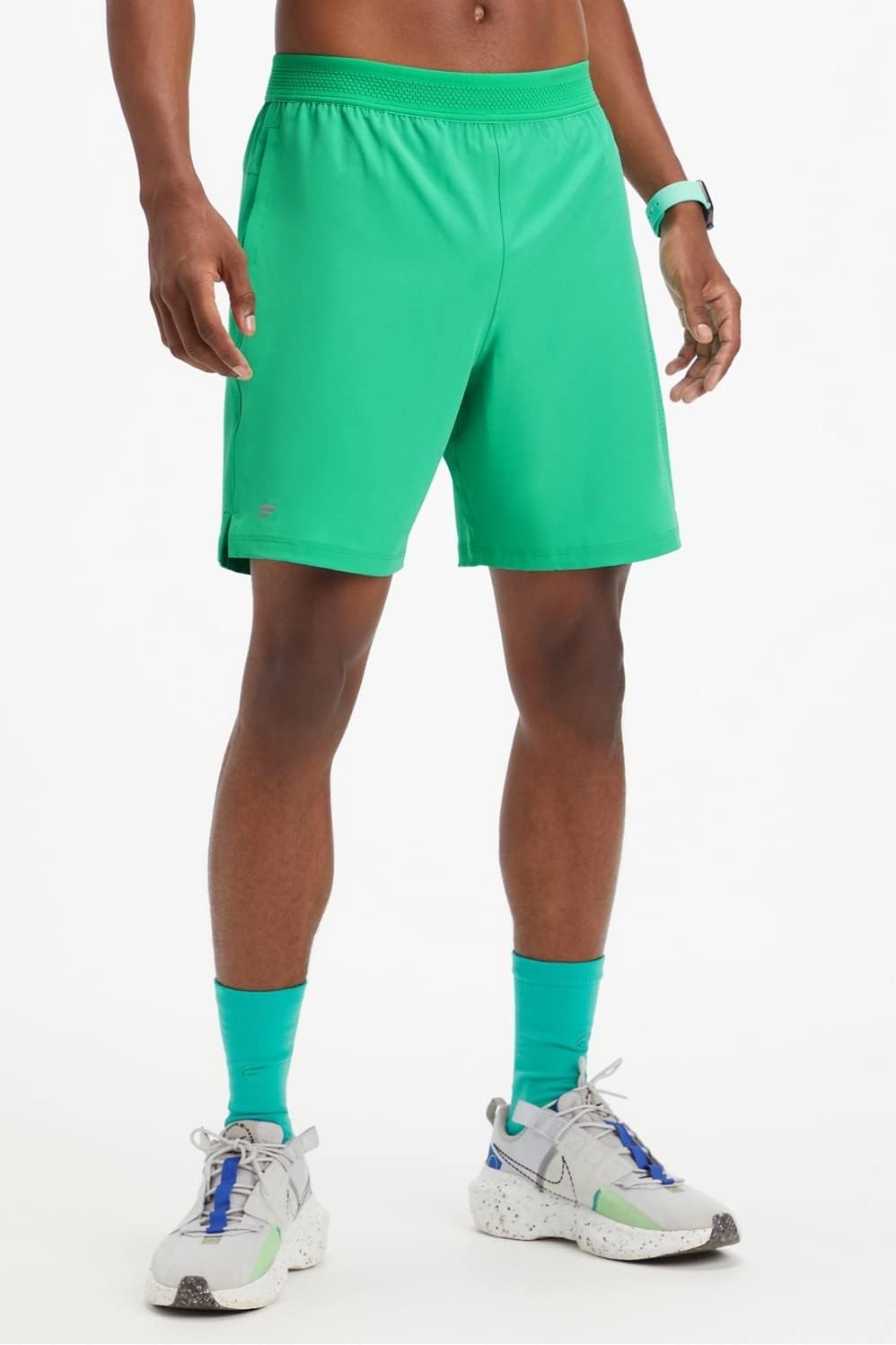 image:imageFabletics Mens The Fundamental Short Lined Workout Running Training Gym Yoga Ultra Lightweight AthleticEssential Green Perforated