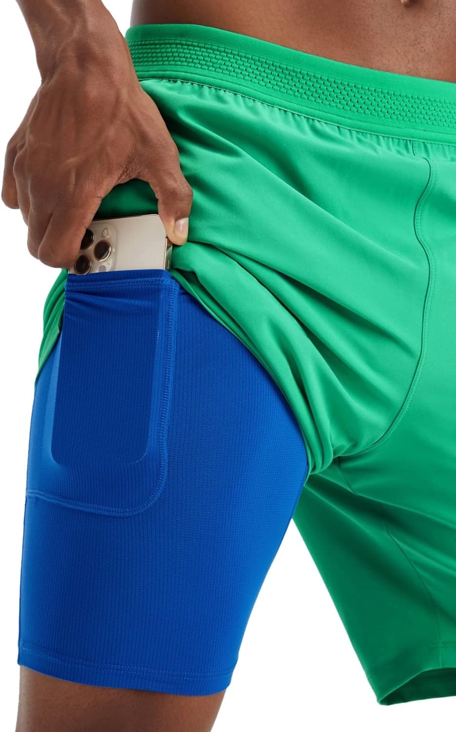 image:imageFabletics Mens The Fundamental Short Lined Workout Running Training Gym Yoga Ultra Lightweight AthleticEssential Green Perforated