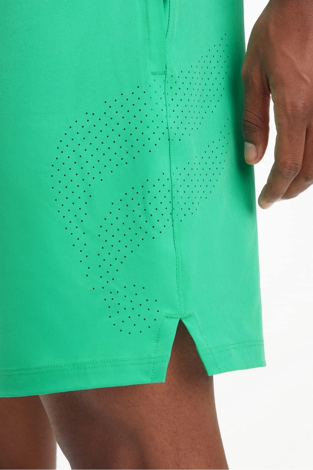 image:imageFabletics Mens The Fundamental Short Lined Workout Running Training Gym Yoga Ultra Lightweight AthleticEssential Green Perforated