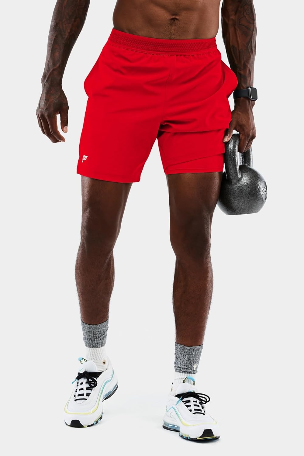 image:imageFabletics Mens The Fundamental Short Lined Workout Running Training Gym Yoga Ultra Lightweight AthleticHeated Red