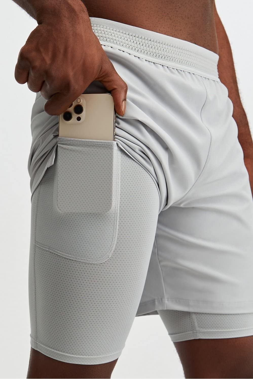 image:imageFabletics Mens The Fundamental Short Lined Workout Running Training Gym Yoga Ultra Lightweight AthleticMineral Grey