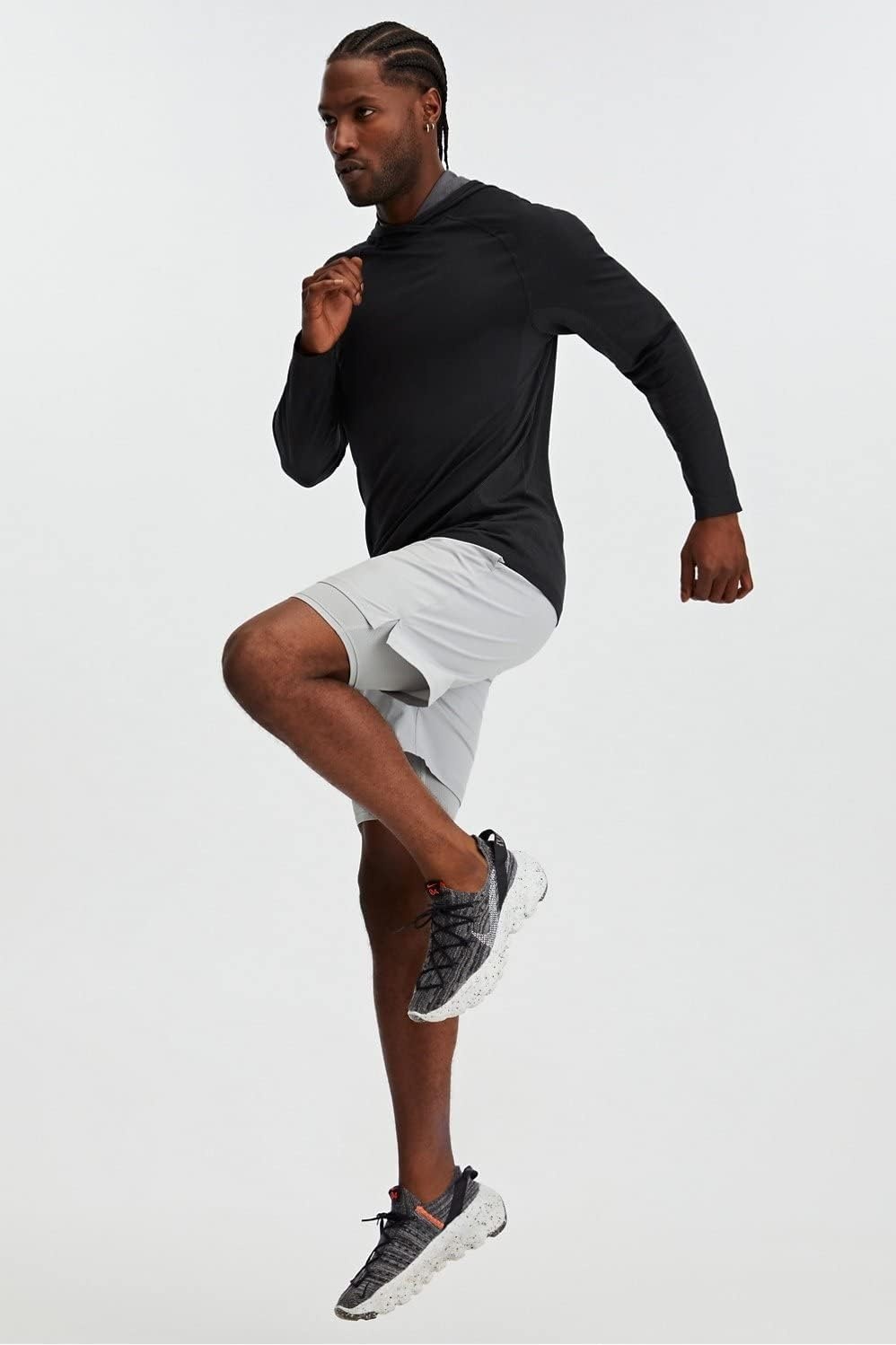 image:imageFabletics Mens The Fundamental Short Lined Workout Running Training Gym Yoga Ultra Lightweight AthleticMineral Grey