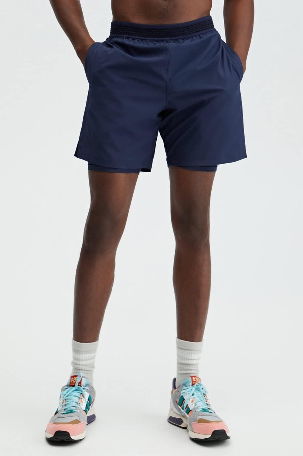 image:imageFabletics Mens The Fundamental Short Lined Workout Running Training Gym Yoga Ultra Lightweight AthleticNavy