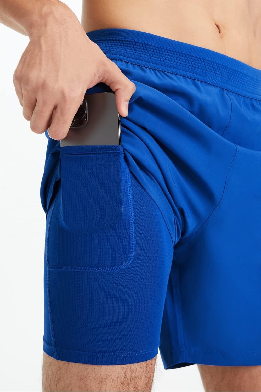 image:imageFabletics Mens The Fundamental Short Lined Workout Running Training Gym Yoga Ultra Lightweight AthleticRace Blue