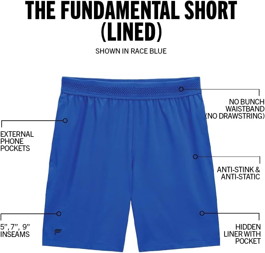 image:imageFabletics Mens The Fundamental Short Lined Workout Running Training Gym Yoga Ultra Lightweight AthleticRace Blue