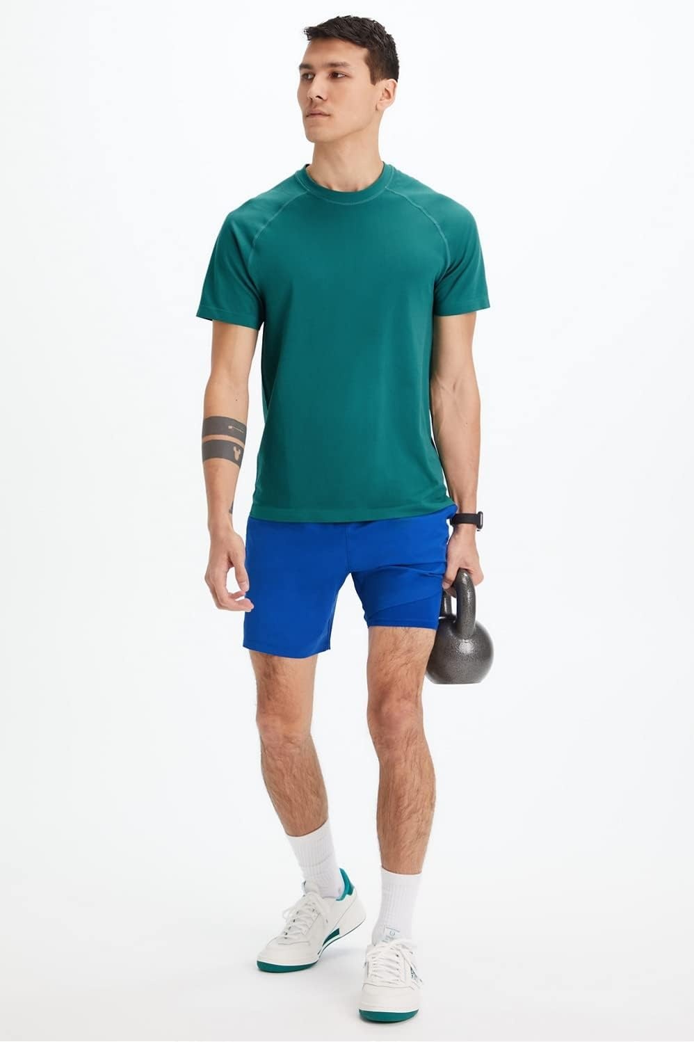 image:imageFabletics Mens The Fundamental Short Lined Workout Running Training Gym Yoga Ultra Lightweight AthleticRace Blue