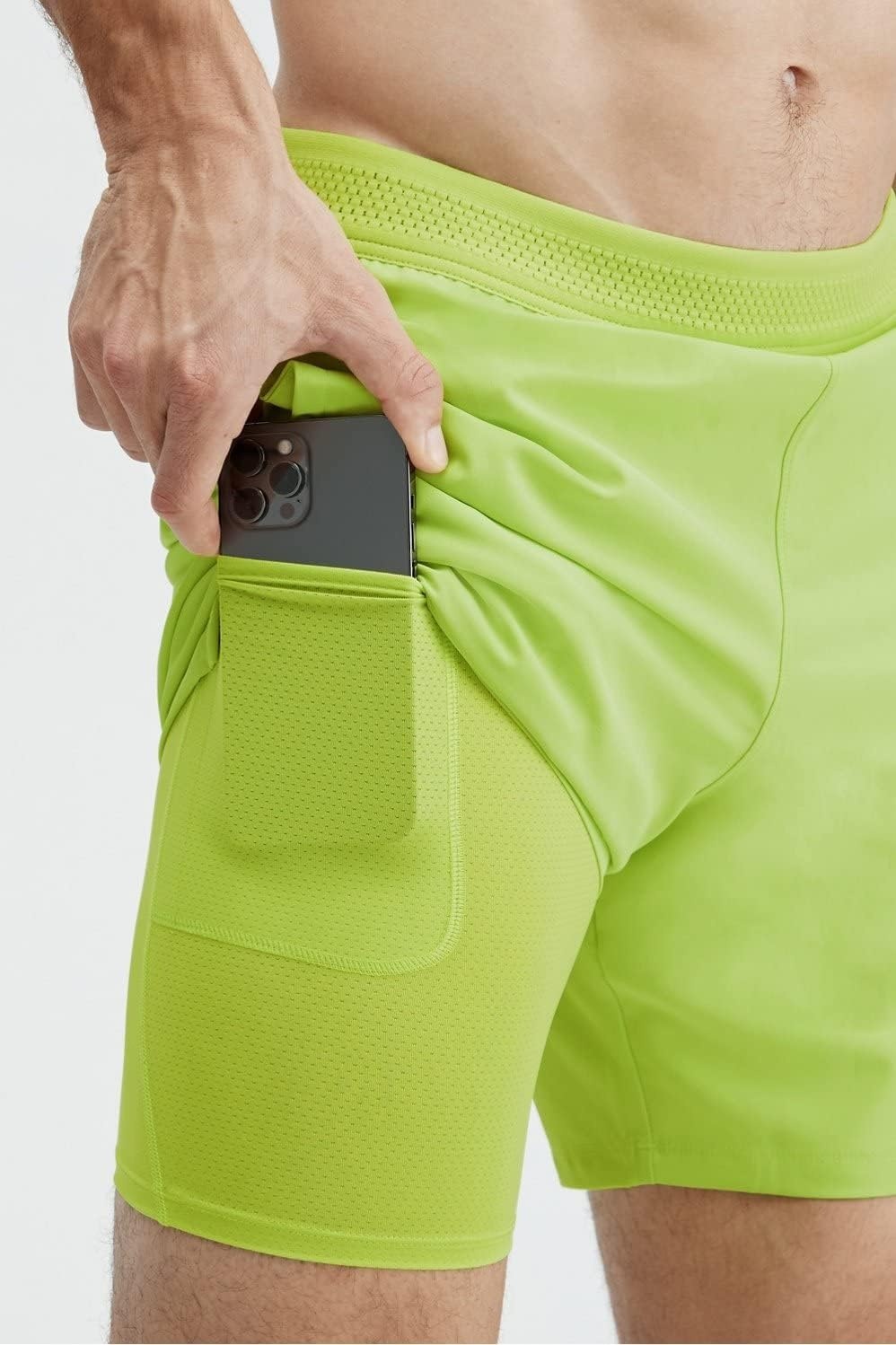 image:imageFabletics Mens The Fundamental Short Lined Workout Running Training Gym Yoga Ultra Lightweight AthleticVivid Lime