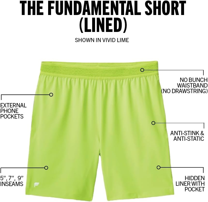 image:imageFabletics Mens The Fundamental Short Lined Workout Running Training Gym Yoga Ultra Lightweight AthleticVivid Lime
