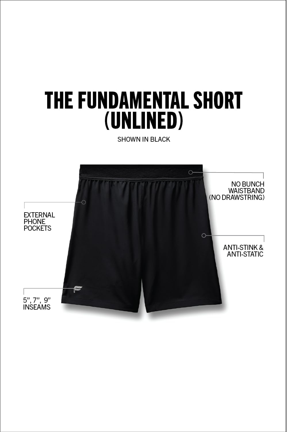 image:imageFabletics Mens The Fundamental Short Workout Running Training Gym Yoga Ultra Lightweight AthleticBlack