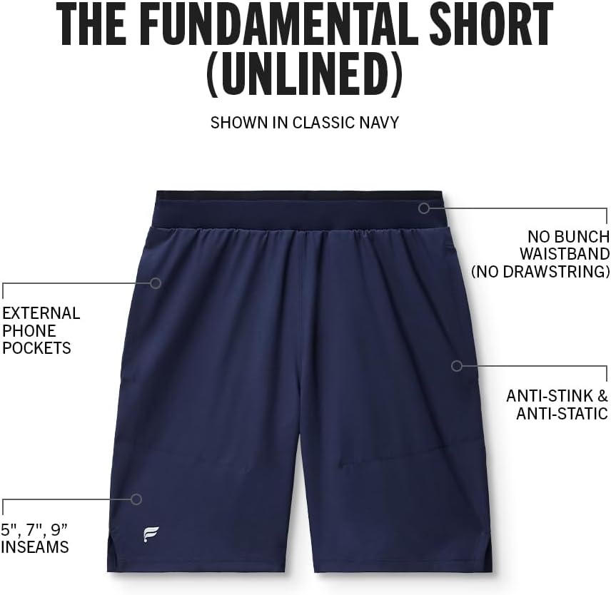 image:imageFabletics Mens The Fundamental Short Workout Running Training Gym Yoga Ultra Lightweight AthleticDeep Navy
