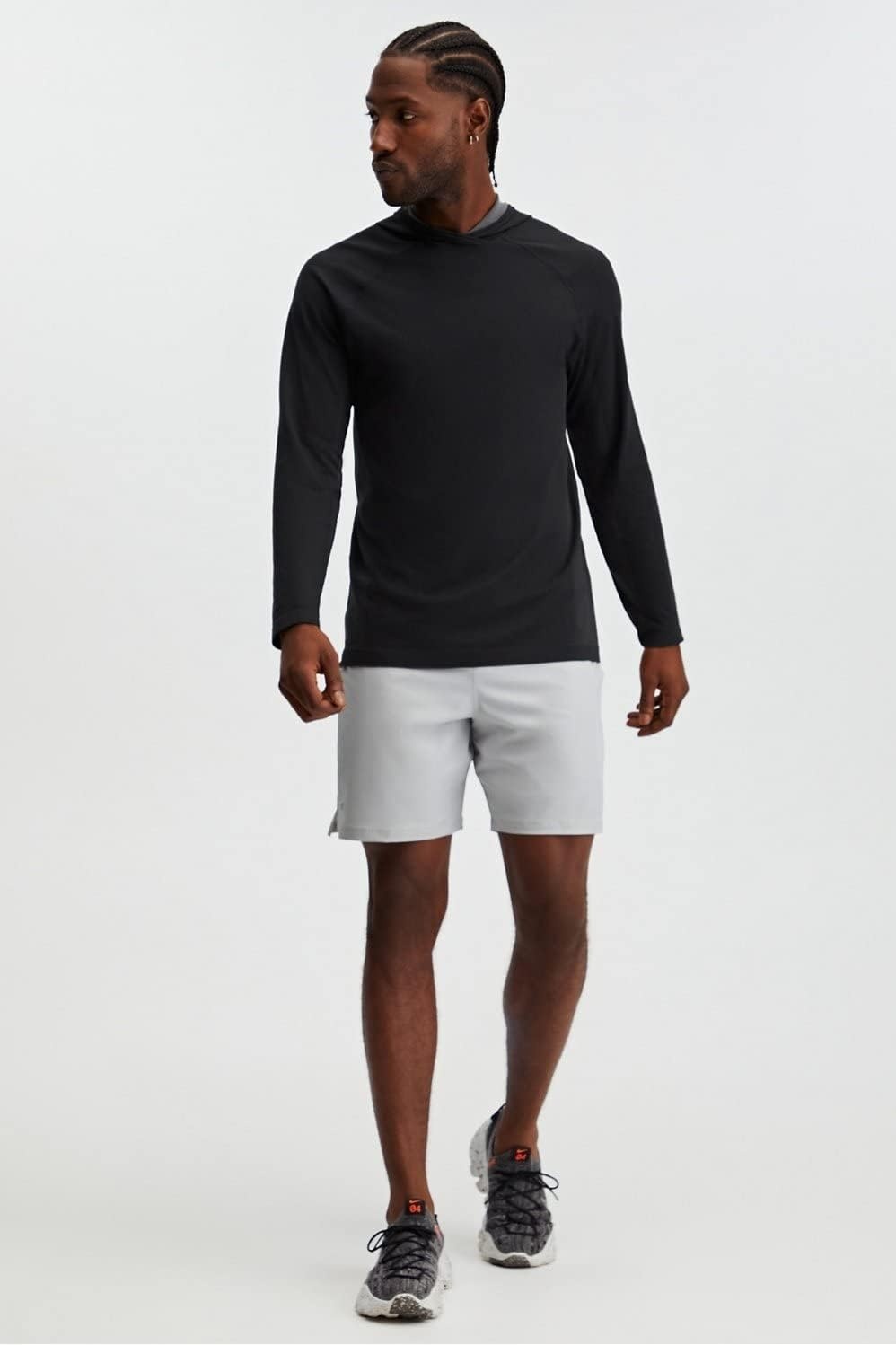 image:imageFabletics Mens The Fundamental Short Workout Running Training Gym Yoga Ultra Lightweight AthleticMineral Grey