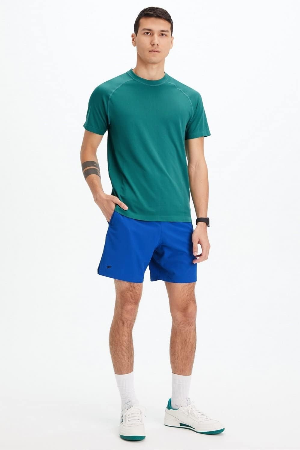 image:imageFabletics Mens The Fundamental Short Workout Running Training Gym Yoga Ultra Lightweight AthleticRace Blue