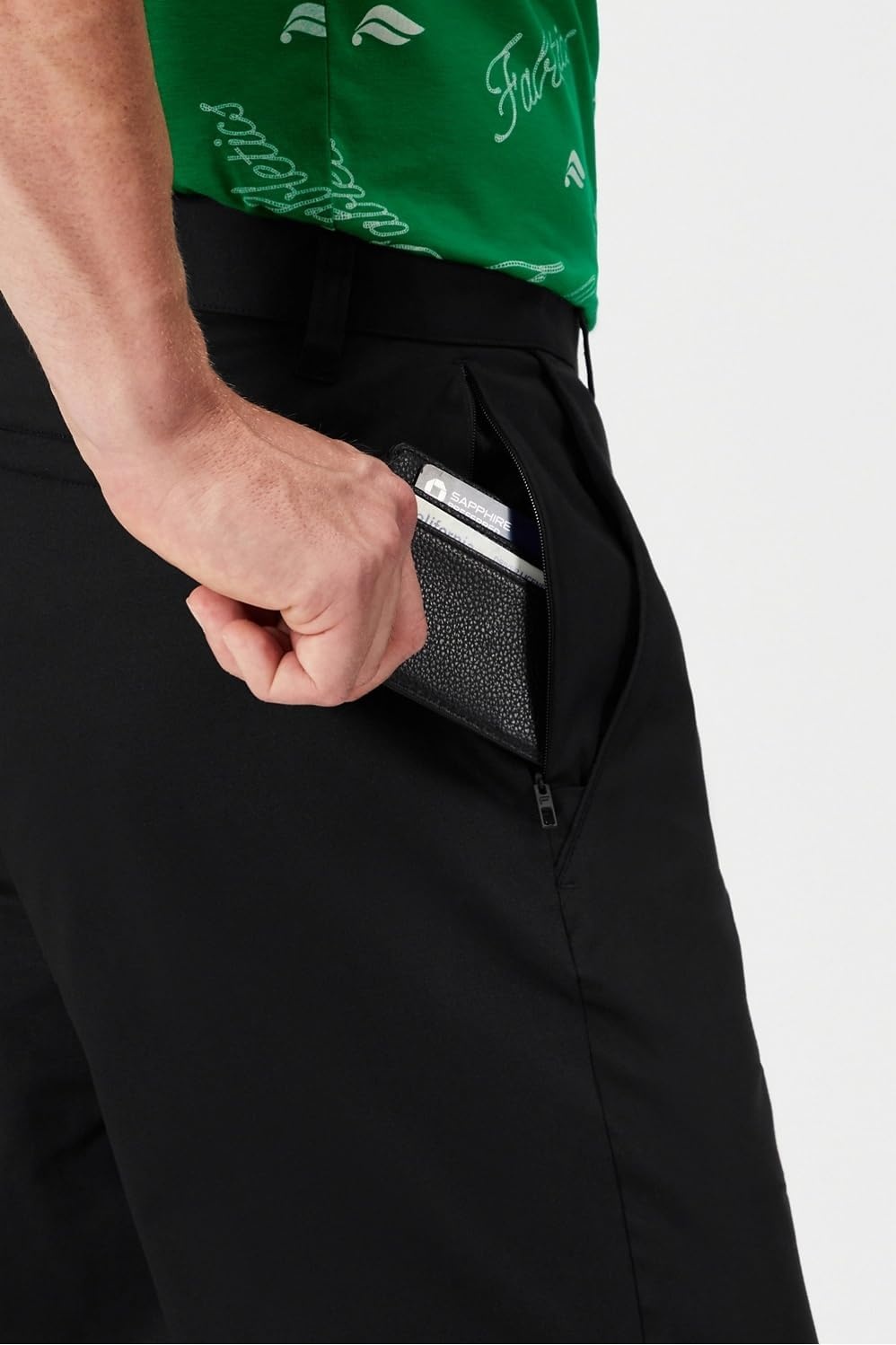 image:imageFabletics Mens The High Side Chino Classic Fit Buttery Soft External Pocket Wrinkle Resistant Zip PocketsBlack