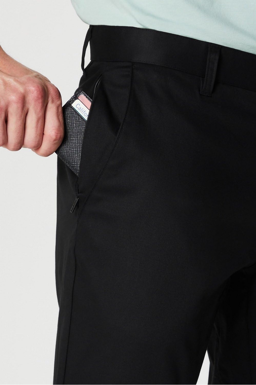 image:imageFabletics Mens The High Side Chino Classic Fit Buttery Soft External Pocket Wrinkle Resistant Zip PocketsBlack