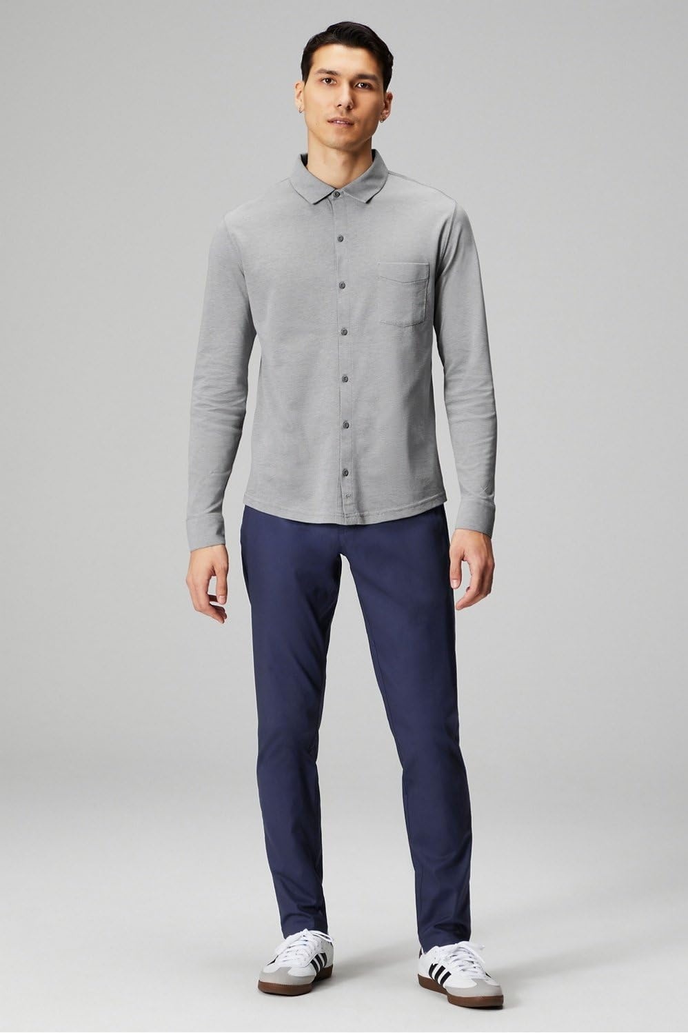 image:imageFabletics Mens The High Side Chino Classic Fit Buttery Soft External Pocket Wrinkle Resistant Zip PocketsDeep Navy