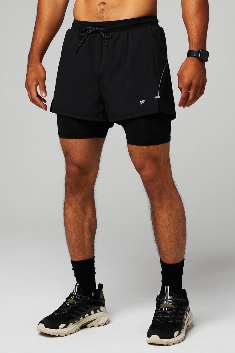 image:imageFabletics Mens The Kadence Short Lined Performance Running Jogging Training Ultra LightweightBlack
