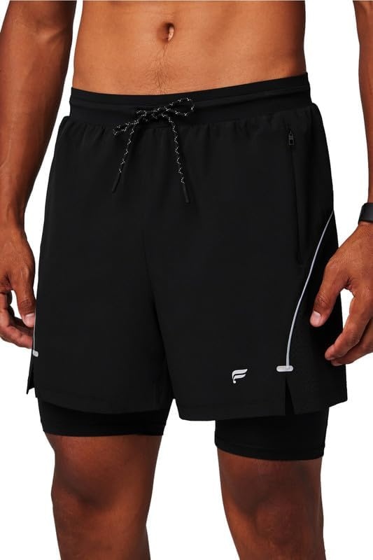image:imageFabletics Mens The Kadence Short Lined Performance Running Jogging Training Ultra LightweightBlack