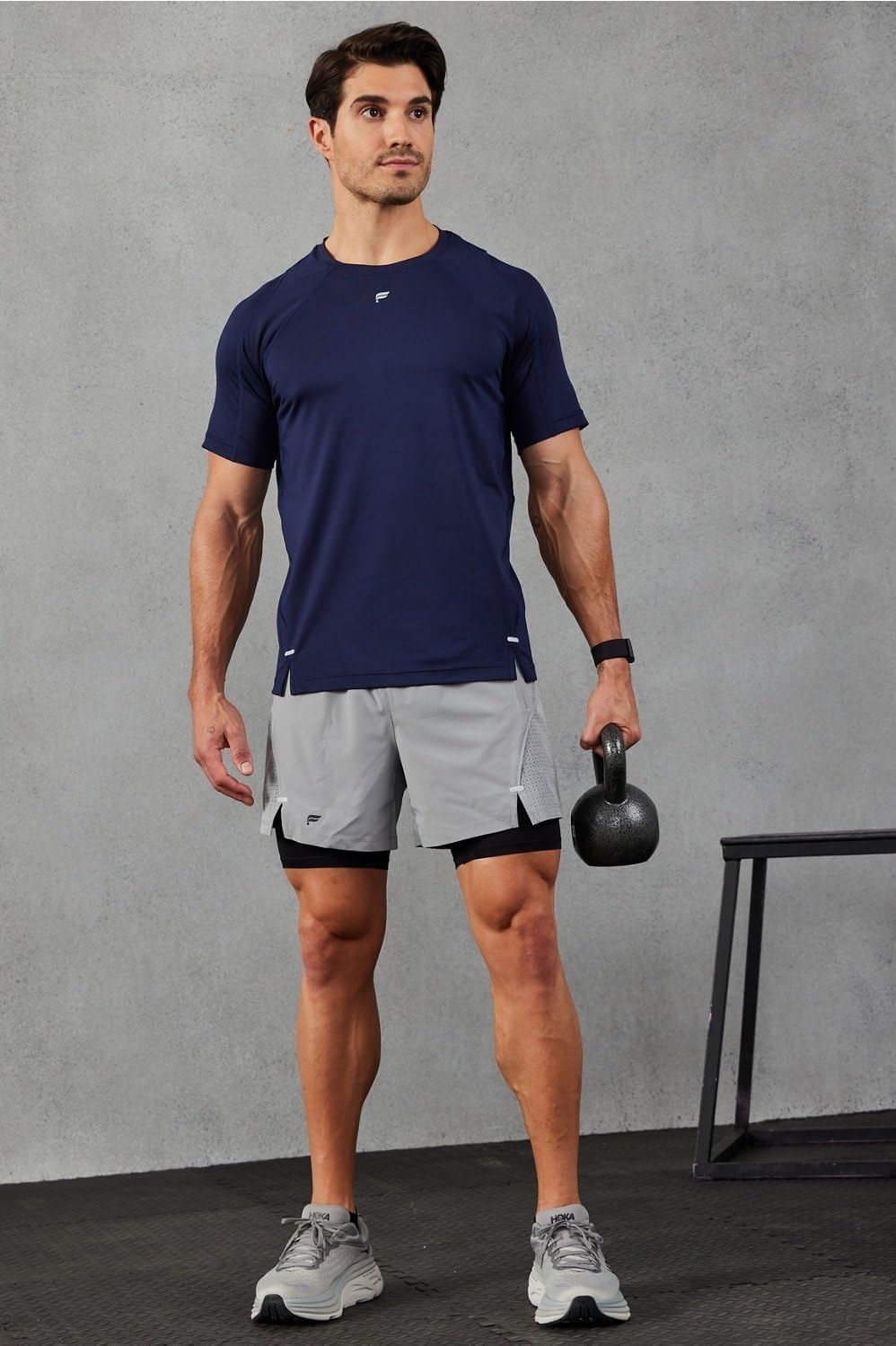 image:imageFabletics Mens The Kadence Short Lined Performance Running Jogging Training Ultra LightweightShadow Grey