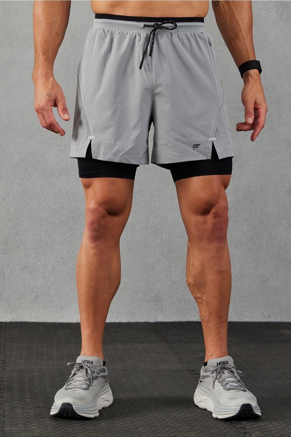 image:imageFabletics Mens The Kadence Short Lined Performance Running Jogging Training Ultra LightweightShadow Grey