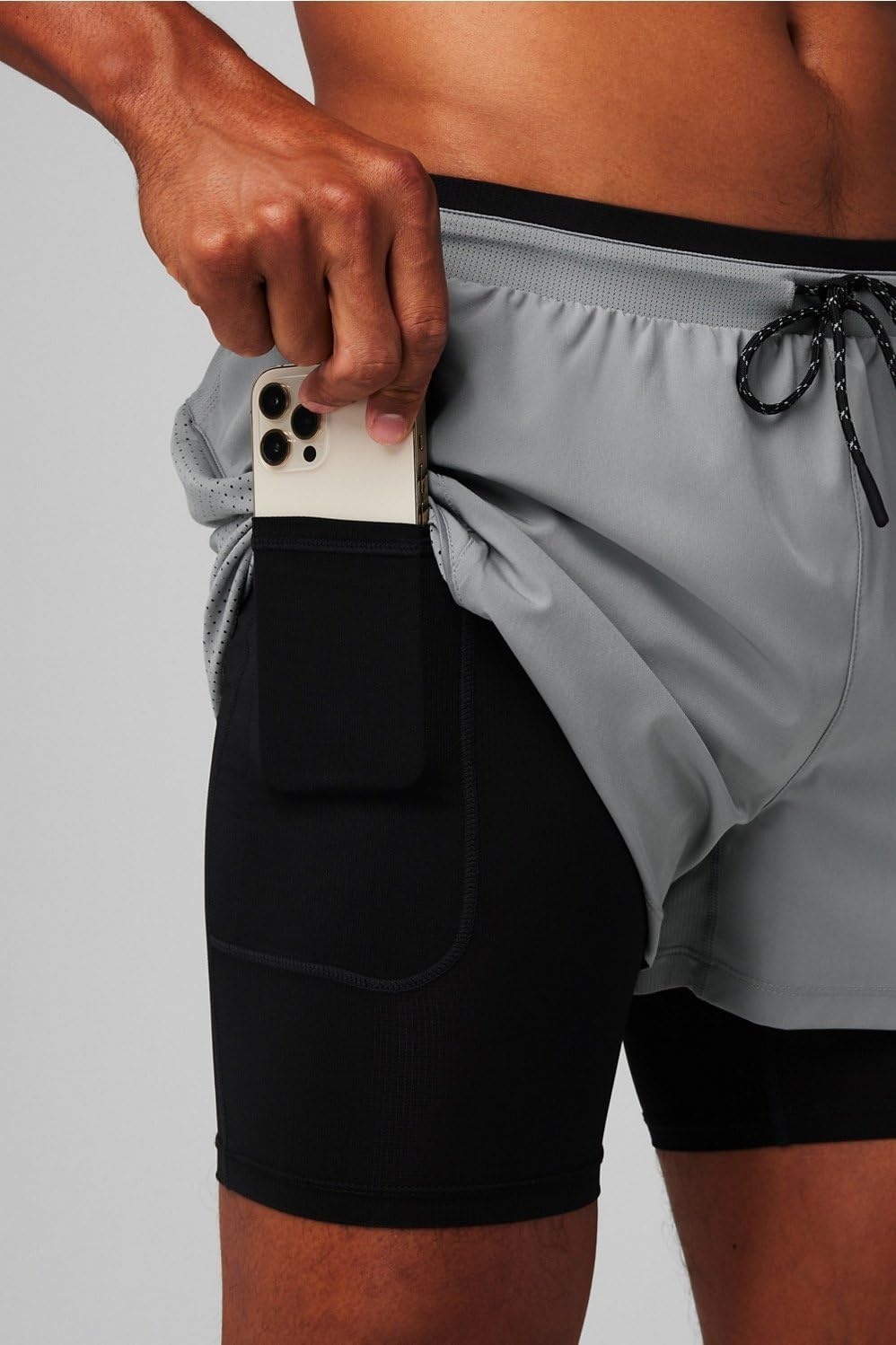 image:imageFabletics Mens The Kadence Short Lined Performance Running Jogging Training Ultra LightweightShadow Grey