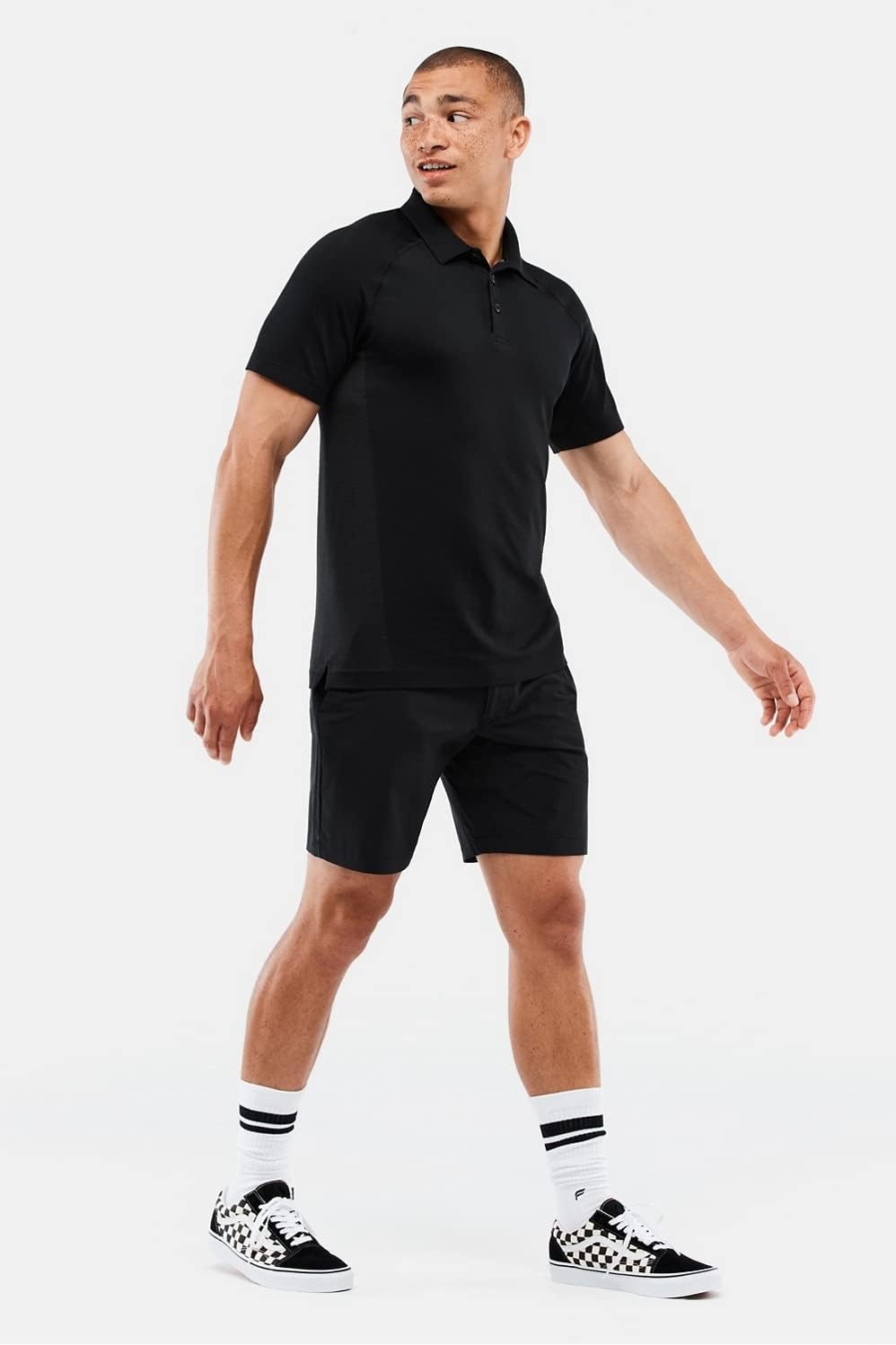 image:imageFabletics Mens The Training Day Polo Tennis Golf Performance Breathable 4Way StretchBlack