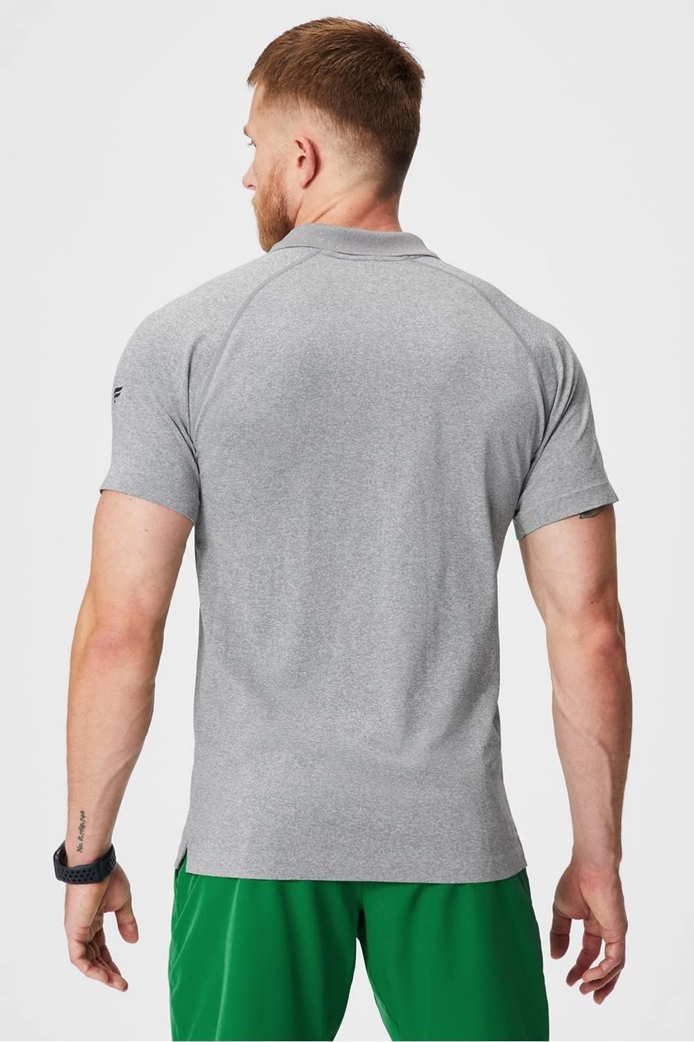 image:imageFabletics Mens The Training Day Polo Tennis Golf Performance Breathable 4Way StretchMid Grey Htr