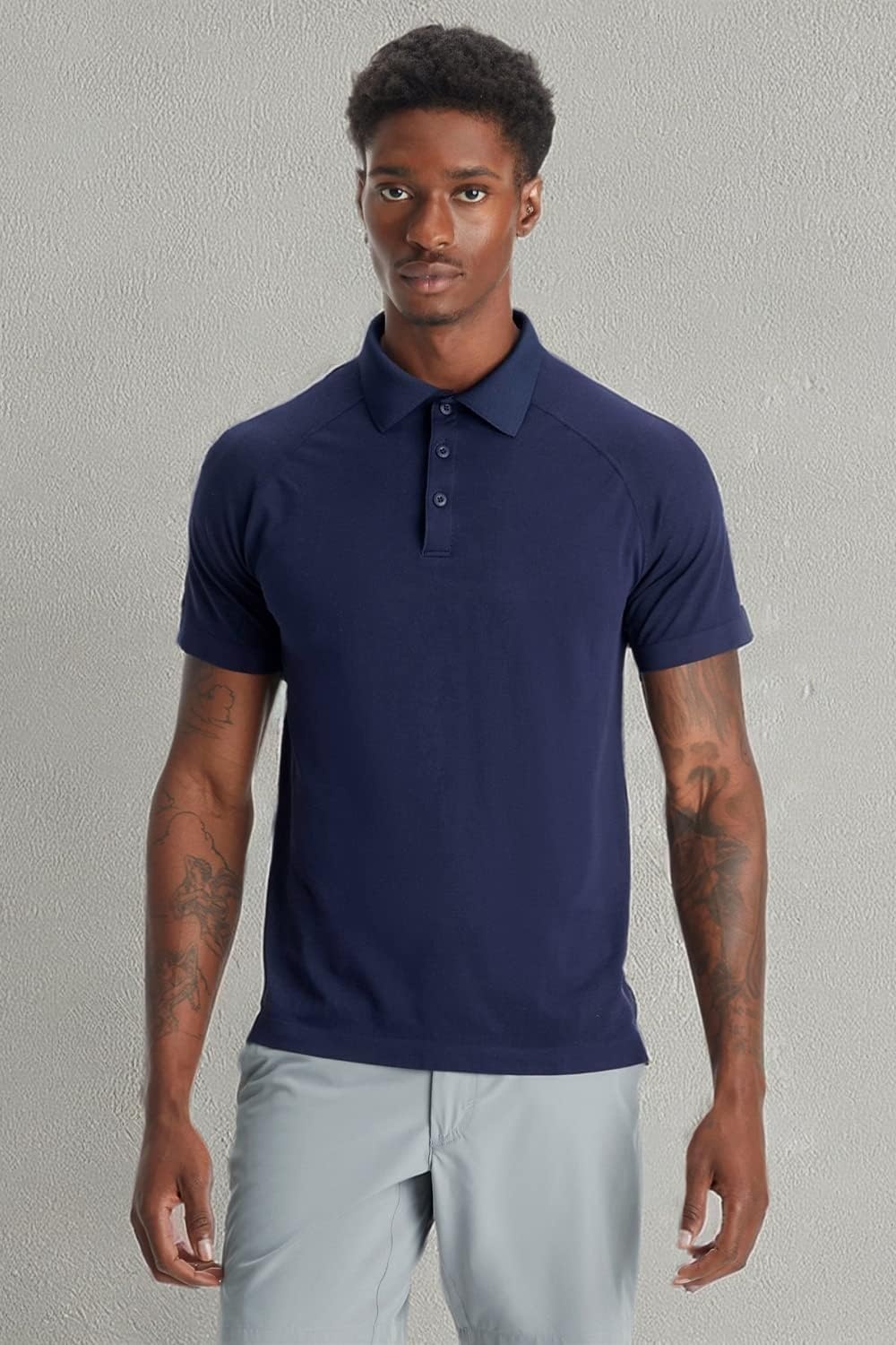 image:imageFabletics Mens The Training Day Polo Tennis Golf Performance Breathable 4Way StretchNavy
