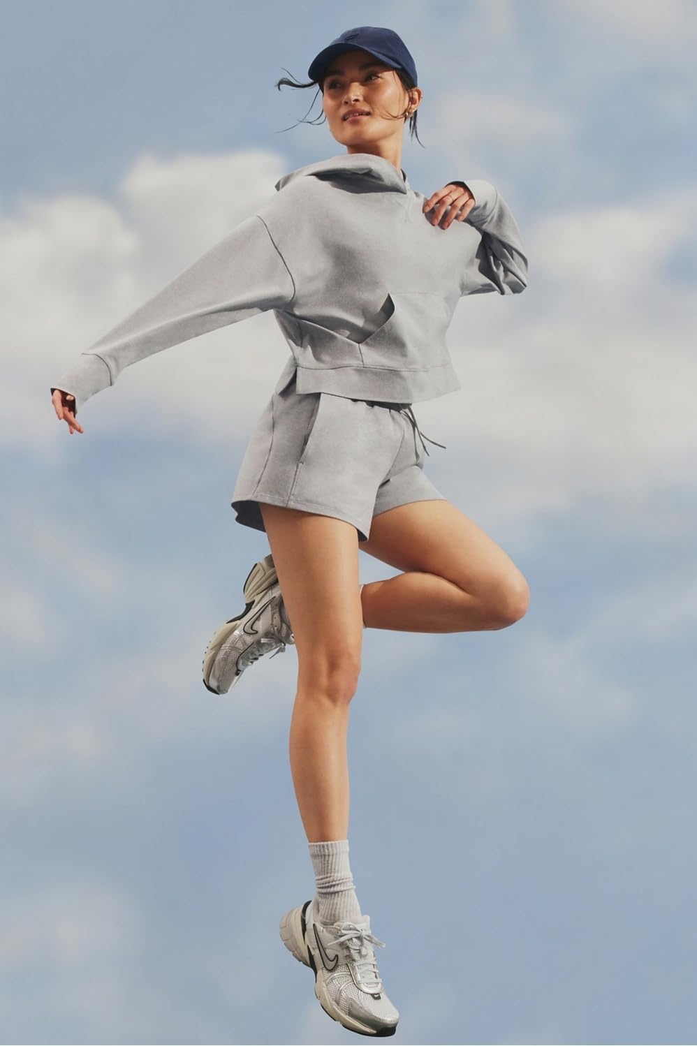 image:imageFabletics Womens Cloud Jersey Hoodie Buttery Soft Recycled Fabric Breathable MoistureWickingClassic Grey Heather