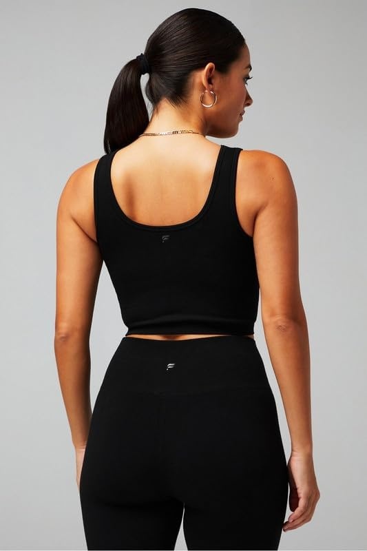 image:imageFabletics Womens Cloud Seamless VNeck Crop TankBlack