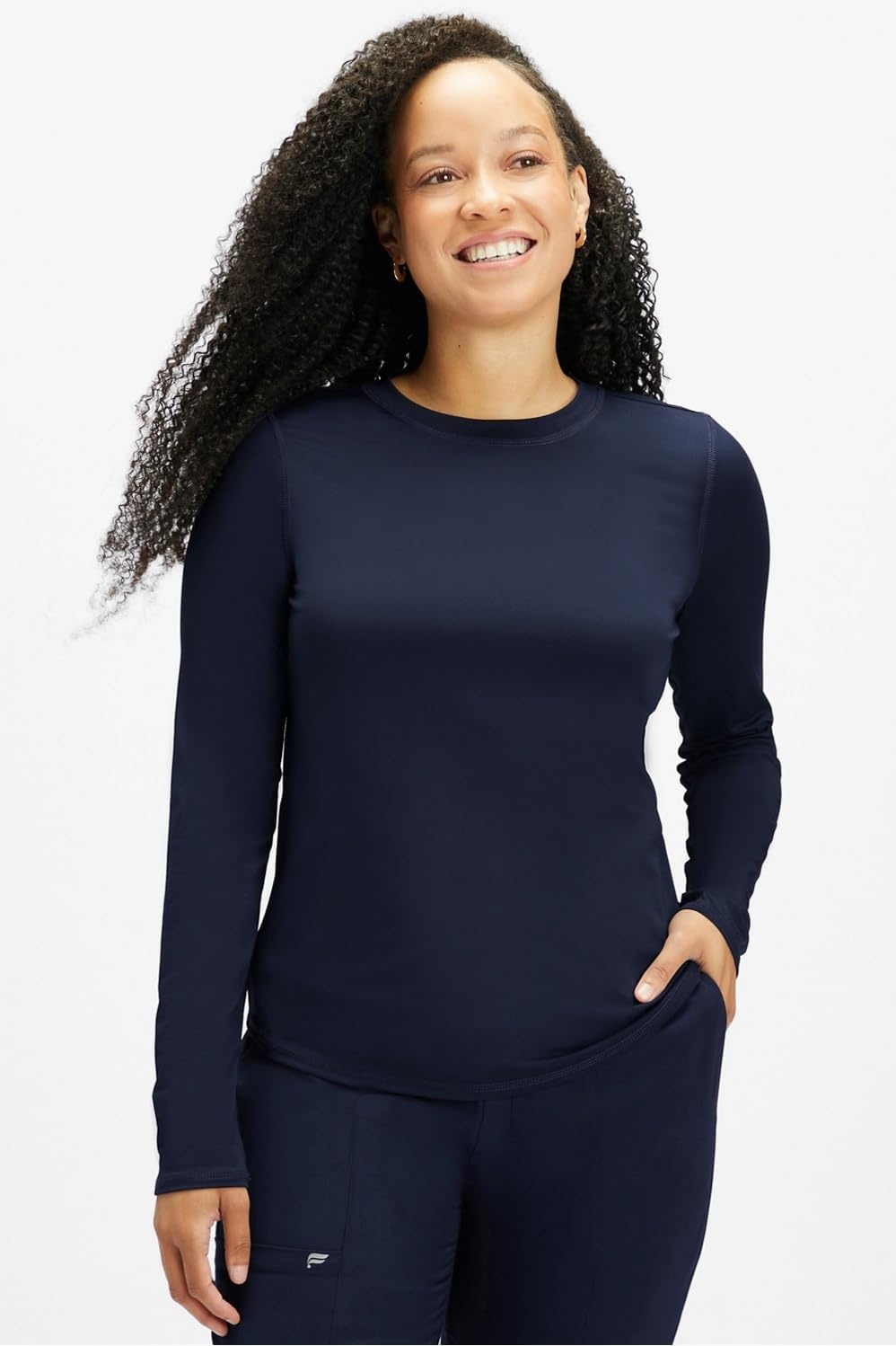 image:imageFabletics Womens Core LongSleeve UnderscrubNavy