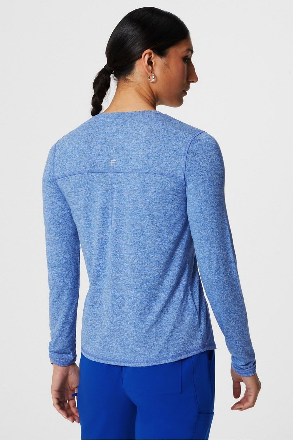 image:imageFabletics Womens Core LongSleeve UnderscrubRoyal Blue Heather