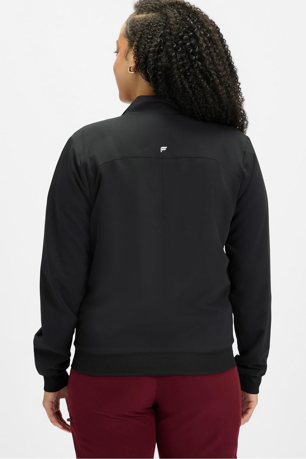 image:imageFabletics Womens Daily 3Pocket Scrub Jacket MotionTech Lightweight Breathable WrinkleResist SemiSlim FitBlack