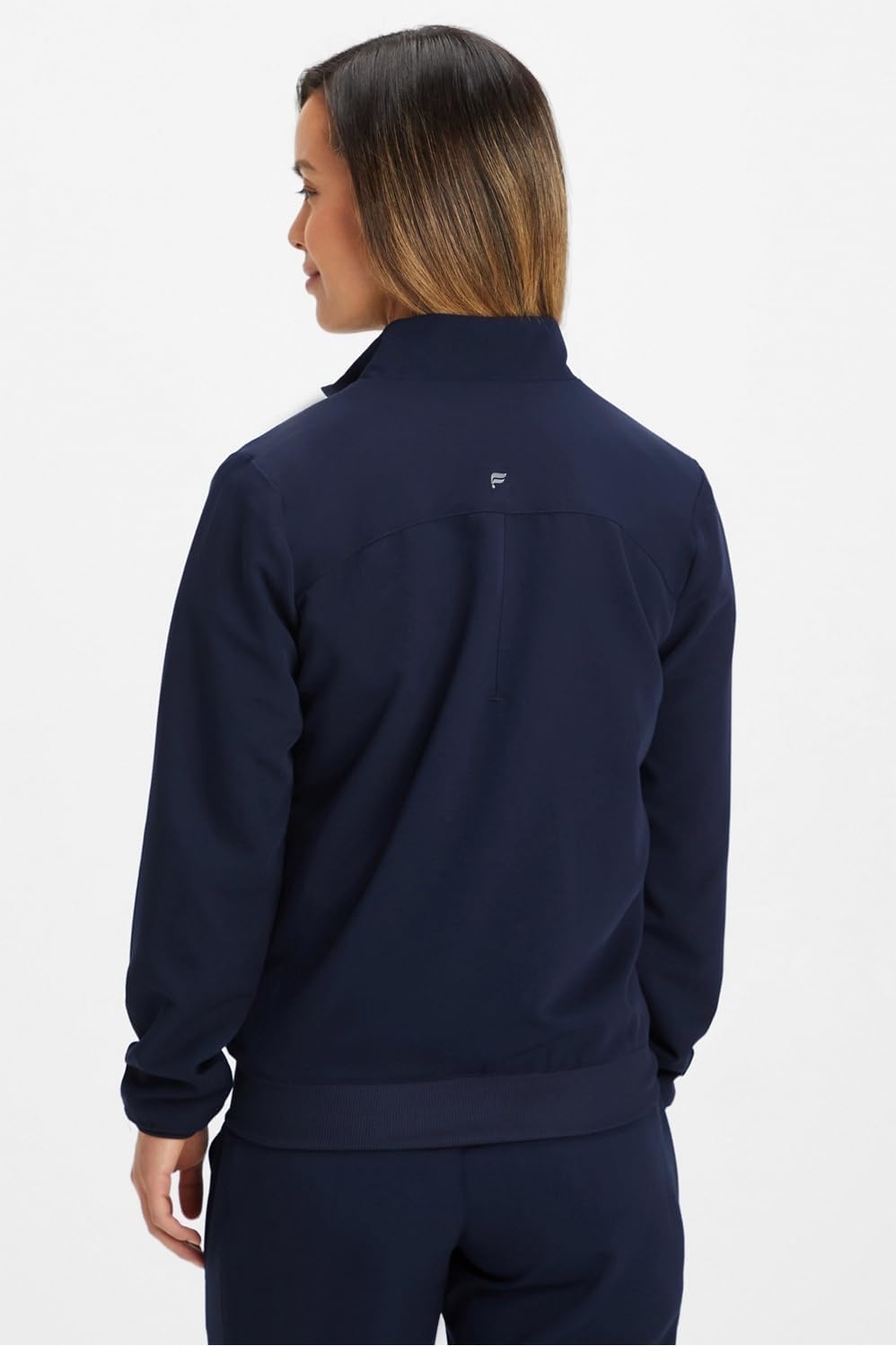 image:imageFabletics Womens Daily 3Pocket Scrub Jacket MotionTech Lightweight Breathable WrinkleResist SemiSlim FitNavy