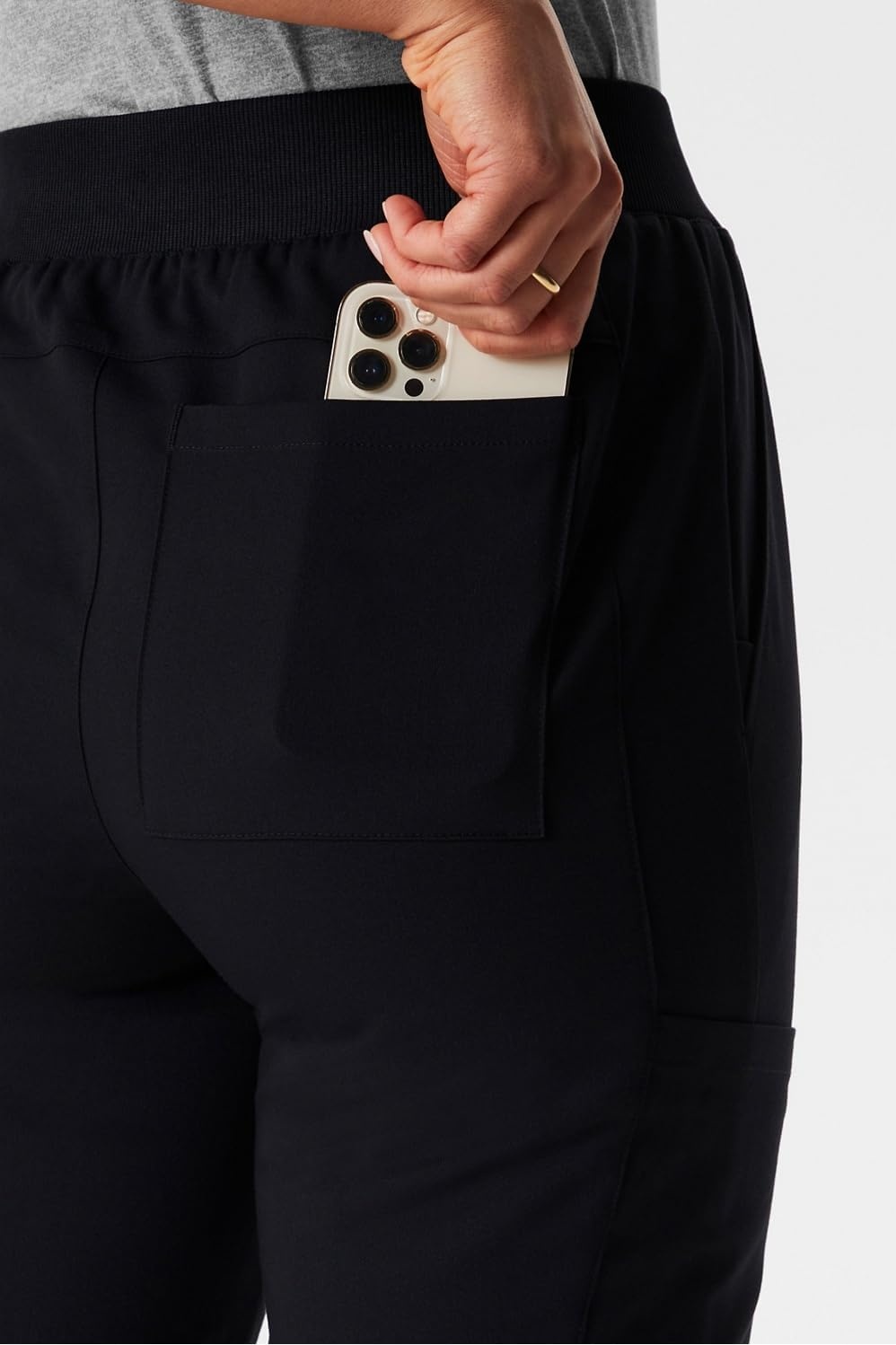 image:imageFabletics Womens High Rise Active Scrub Jogger MotionTech 4Way Stretch PocketPacked Lightweight SemiSlim FitBlack