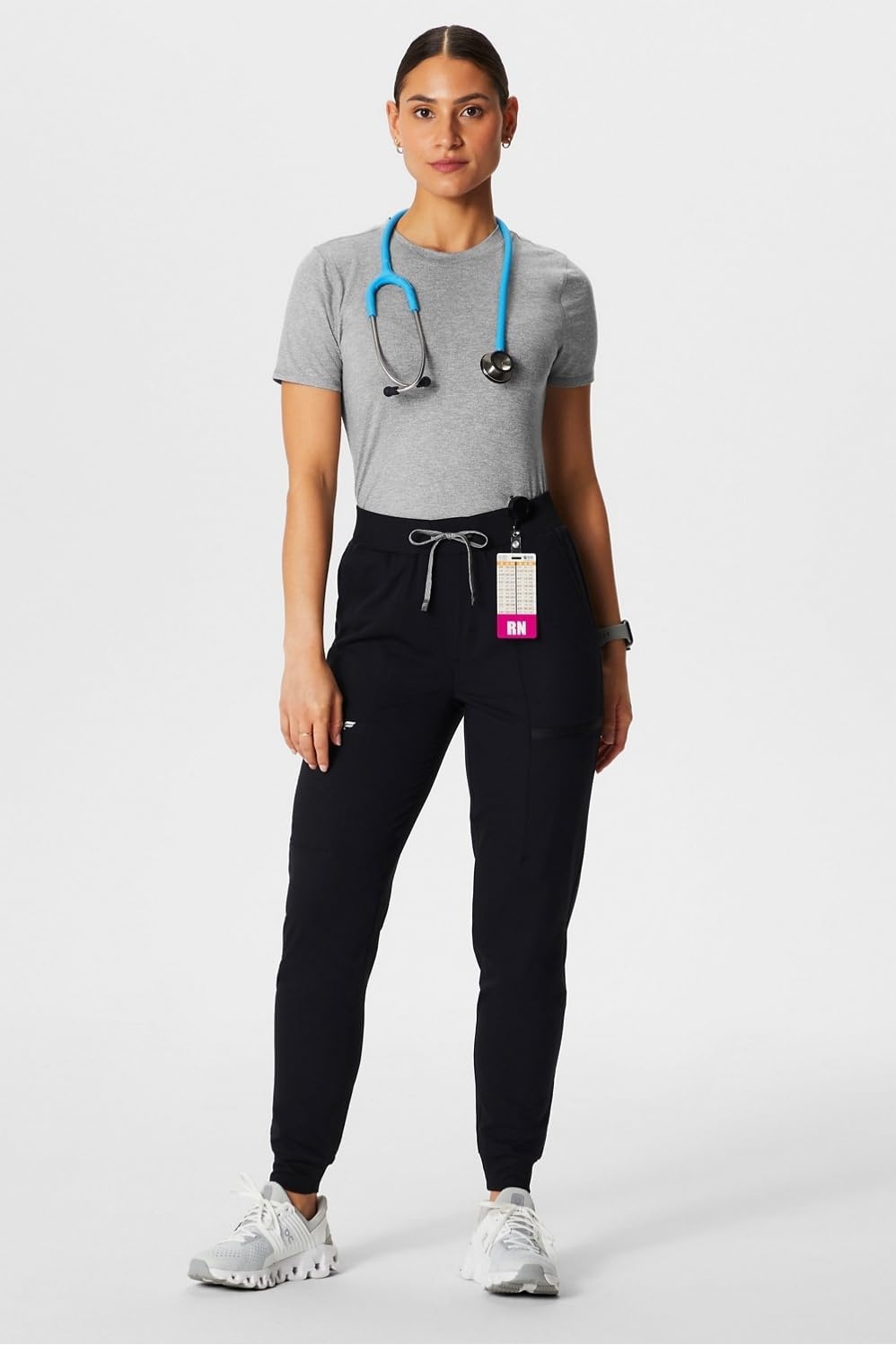 image:imageFabletics Womens High Rise Active Scrub Jogger MotionTech 4Way Stretch PocketPacked Lightweight SemiSlim FitBlack
