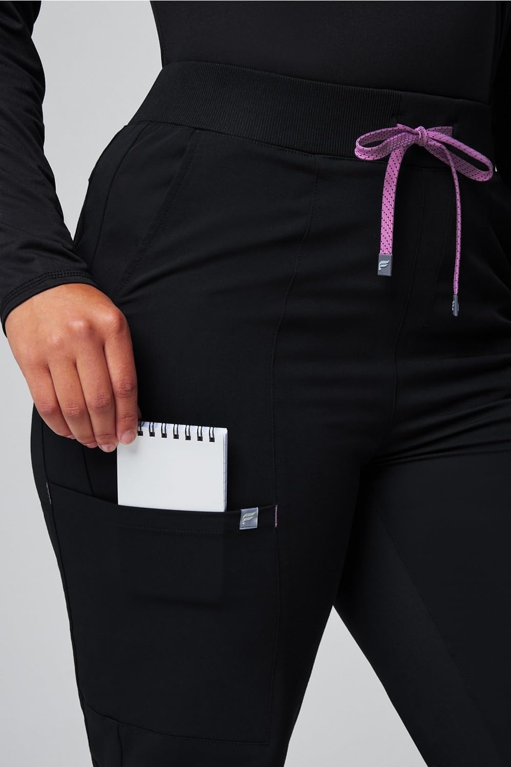 image:imageFabletics Womens High Rise Active Scrub Jogger MotionTech 4Way Stretch PocketPacked Lightweight SemiSlim FitBlackLilac