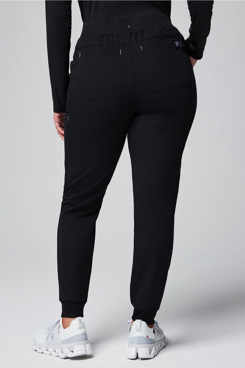 image:imageFabletics Womens High Rise Active Scrub Jogger MotionTech 4Way Stretch PocketPacked Lightweight SemiSlim FitBlackLilac