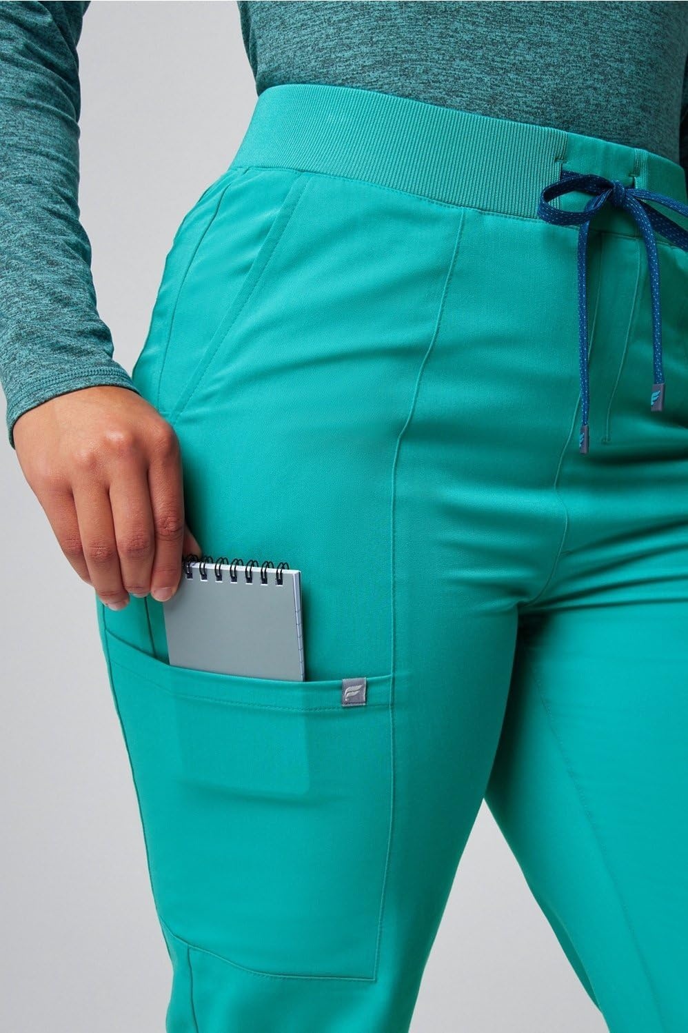 image:imageFabletics Womens High Rise Active Scrub Jogger MotionTech 4Way Stretch PocketPacked Lightweight SemiSlim FitBlue Lagoon