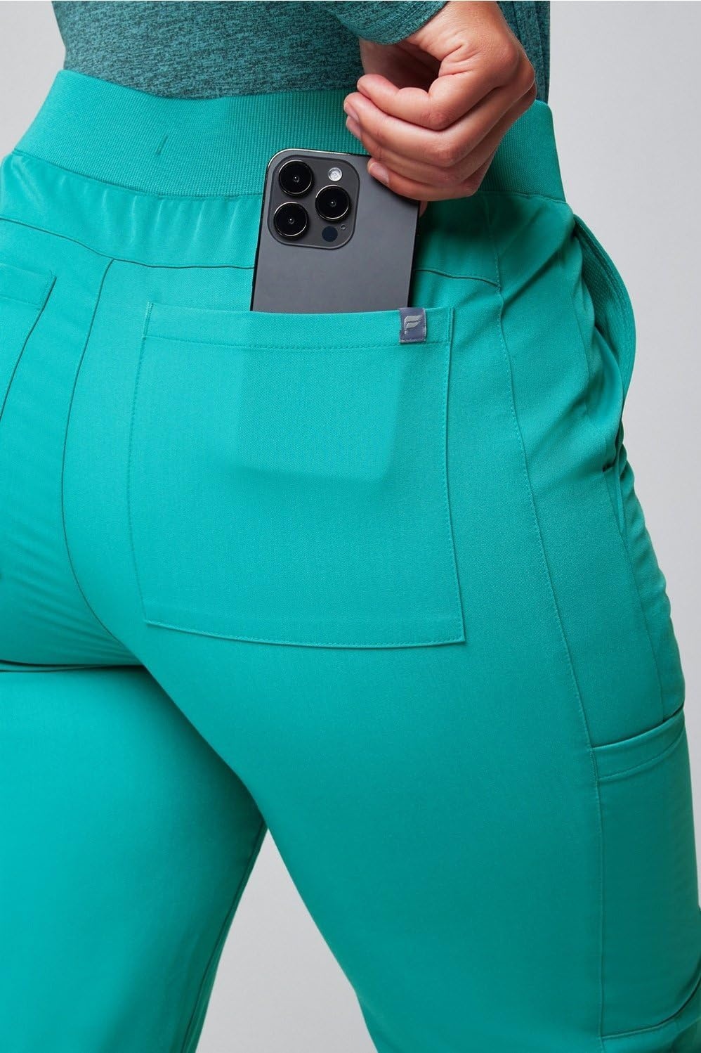 image:imageFabletics Womens High Rise Active Scrub Jogger MotionTech 4Way Stretch PocketPacked Lightweight SemiSlim FitBlue Lagoon