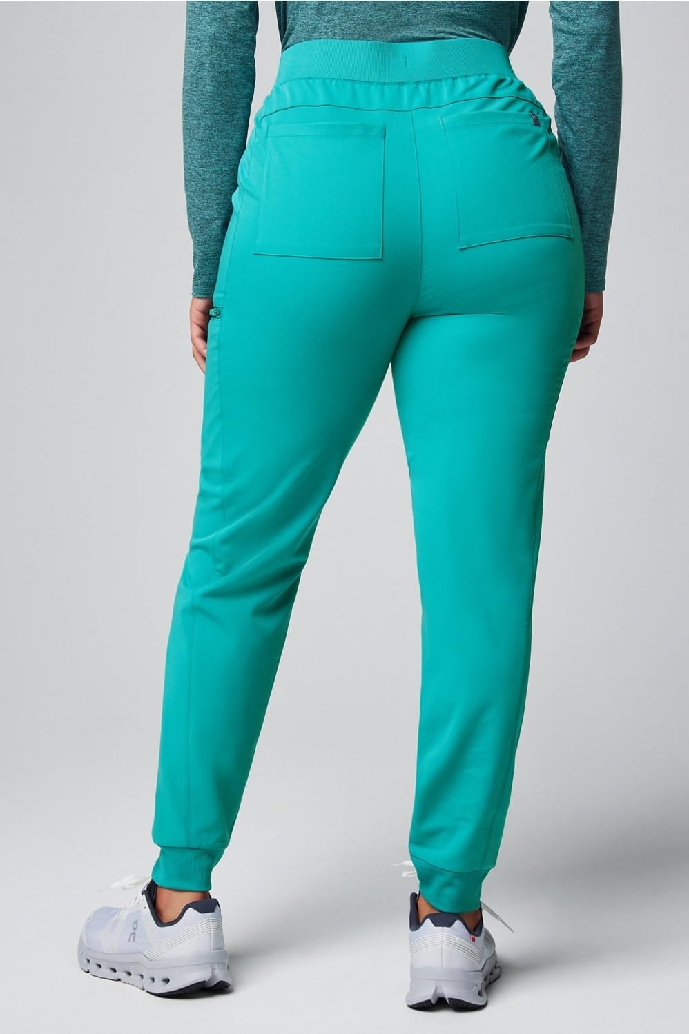 image:imageFabletics Womens High Rise Active Scrub Jogger MotionTech 4Way Stretch PocketPacked Lightweight SemiSlim FitBlue Lagoon