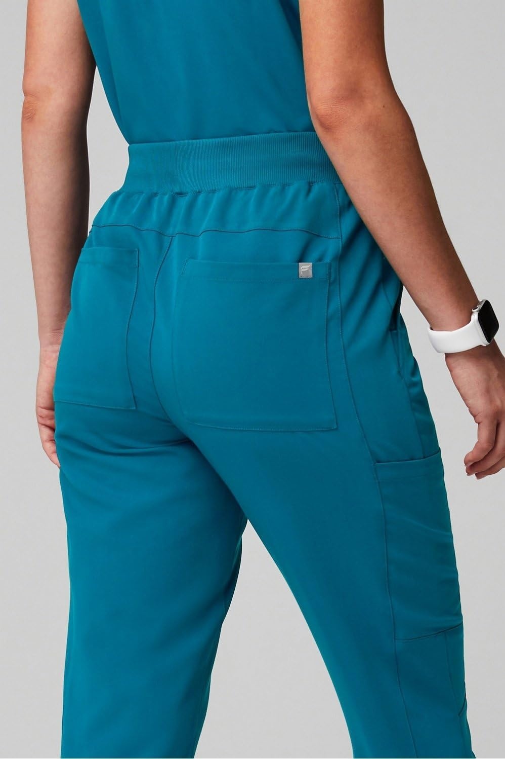 image:imageFabletics Womens High Rise Active Scrub Jogger MotionTech 4Way Stretch PocketPacked Lightweight SemiSlim FitCaribbean Blue