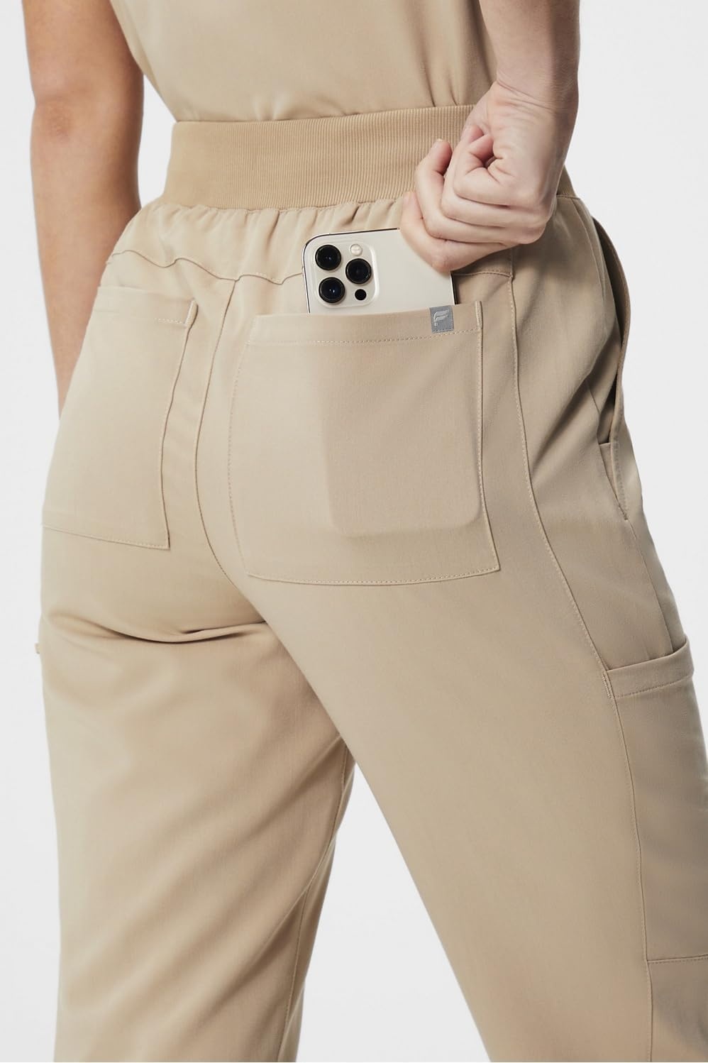 image:imageFabletics Womens High Rise Active Scrub Jogger MotionTech 4Way Stretch PocketPacked Lightweight SemiSlim FitChai