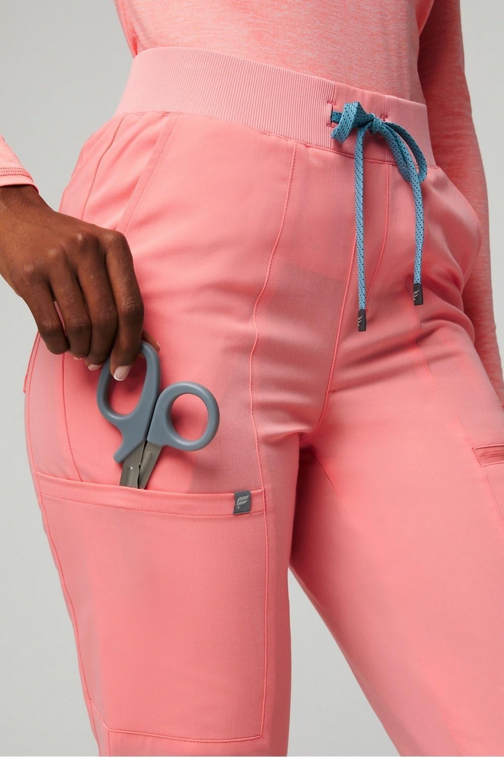 image:imageFabletics Womens High Rise Active Scrub Jogger MotionTech 4Way Stretch PocketPacked Lightweight SemiSlim FitCoral