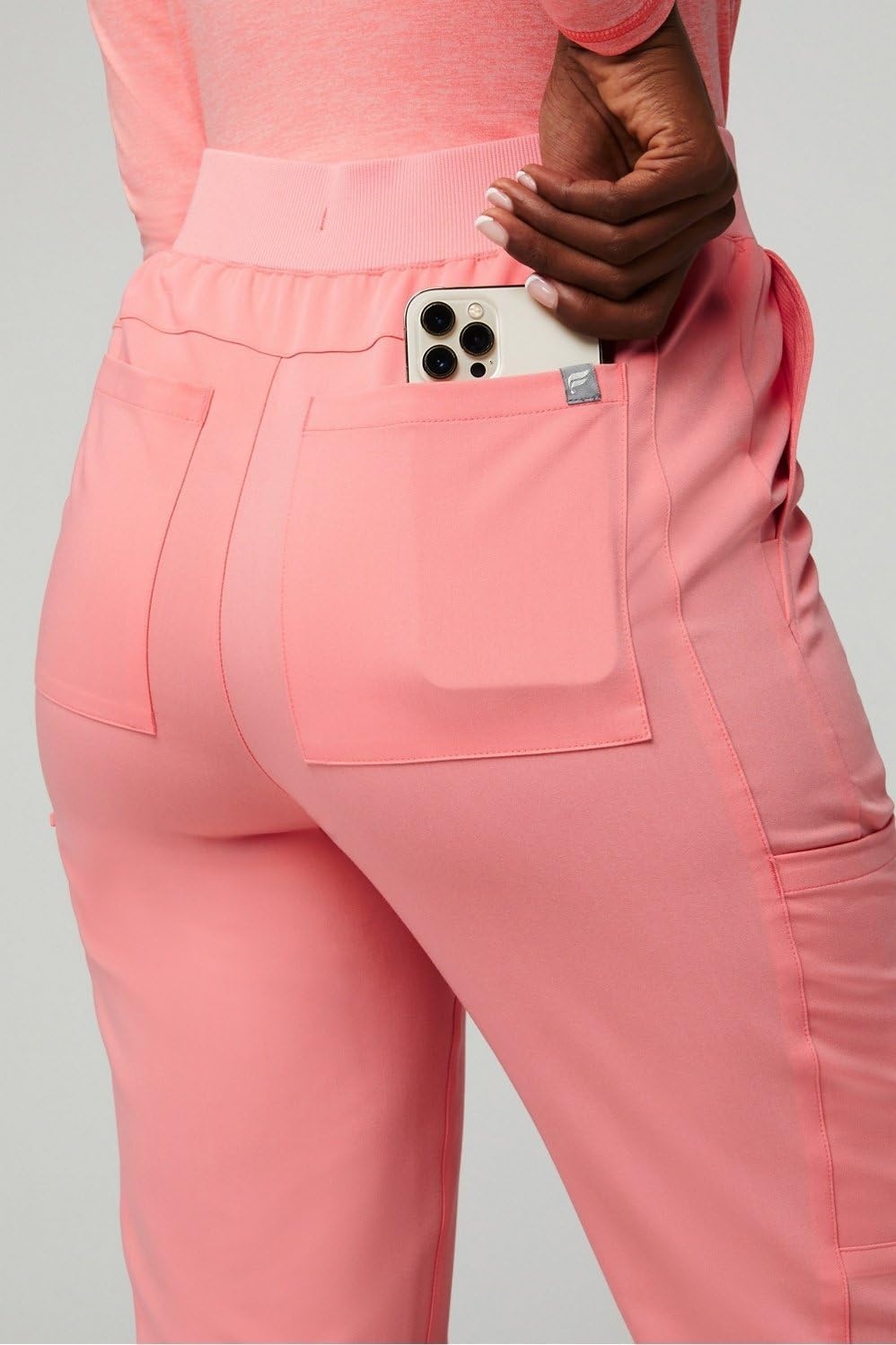 image:imageFabletics Womens High Rise Active Scrub Jogger MotionTech 4Way Stretch PocketPacked Lightweight SemiSlim FitCoral