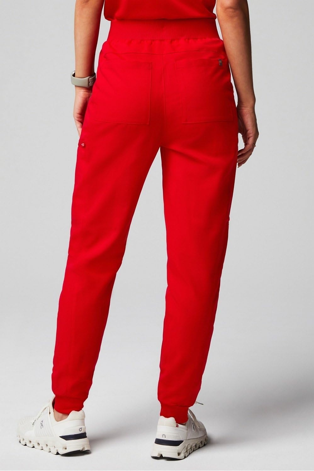 image:imageFabletics Womens High Rise Active Scrub Jogger MotionTech 4Way Stretch PocketPacked Lightweight SemiSlim FitGoji Red