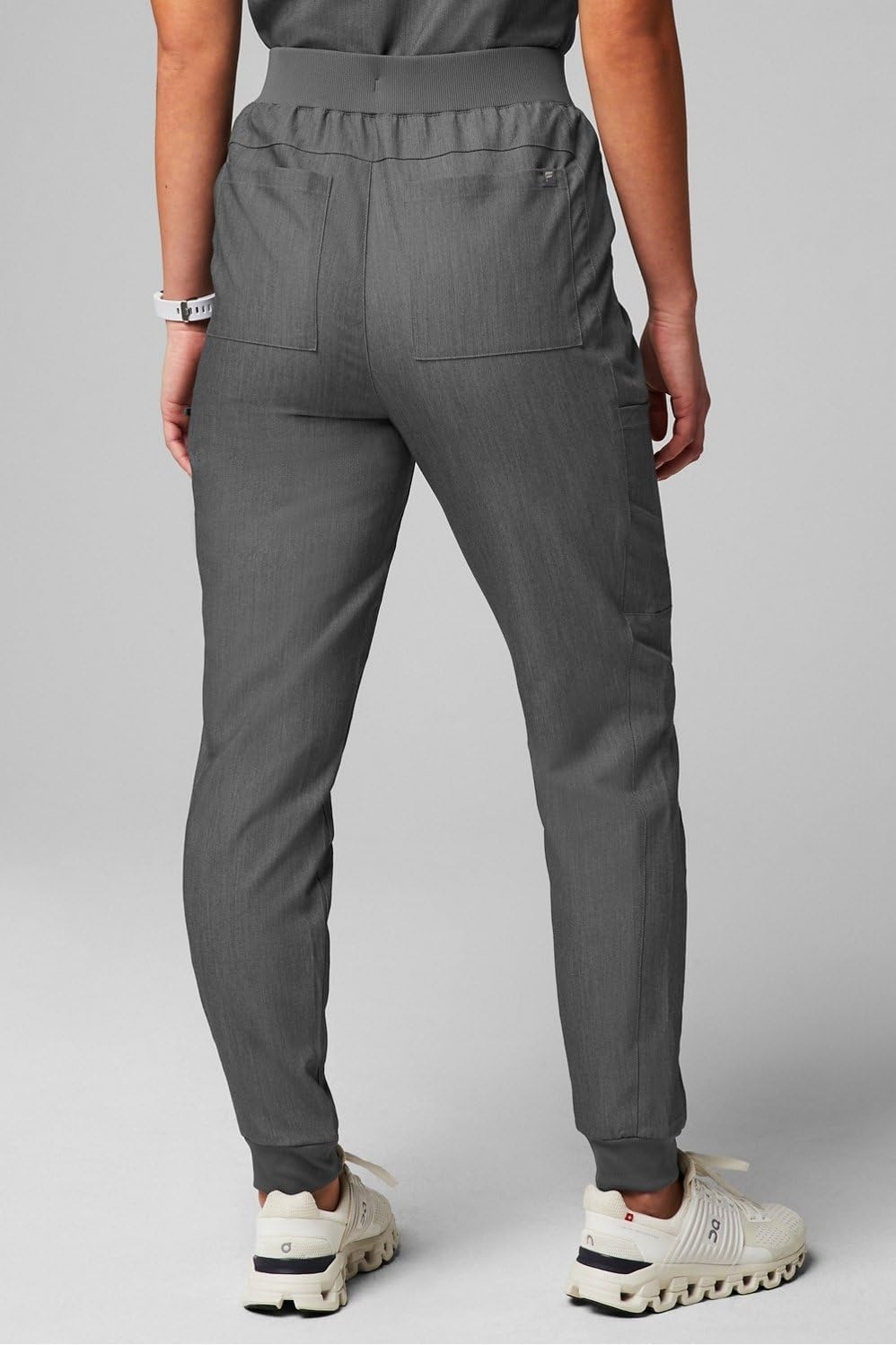 image:imageFabletics Womens High Rise Active Scrub Jogger MotionTech 4Way Stretch PocketPacked Lightweight SemiSlim FitHeather Grey