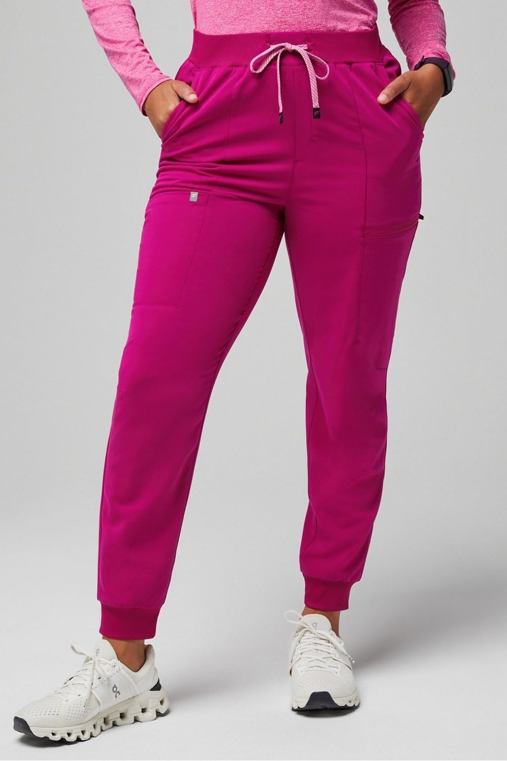 image:imageFabletics Womens High Rise Active Scrub Jogger MotionTech 4Way Stretch PocketPacked Lightweight SemiSlim FitHibiscus