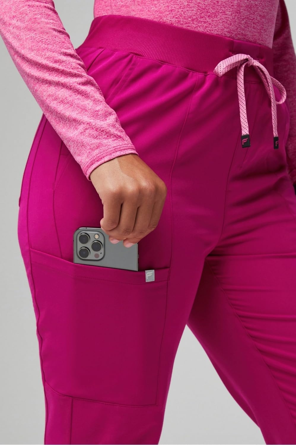 image:imageFabletics Womens High Rise Active Scrub Jogger MotionTech 4Way Stretch PocketPacked Lightweight SemiSlim FitHibiscus