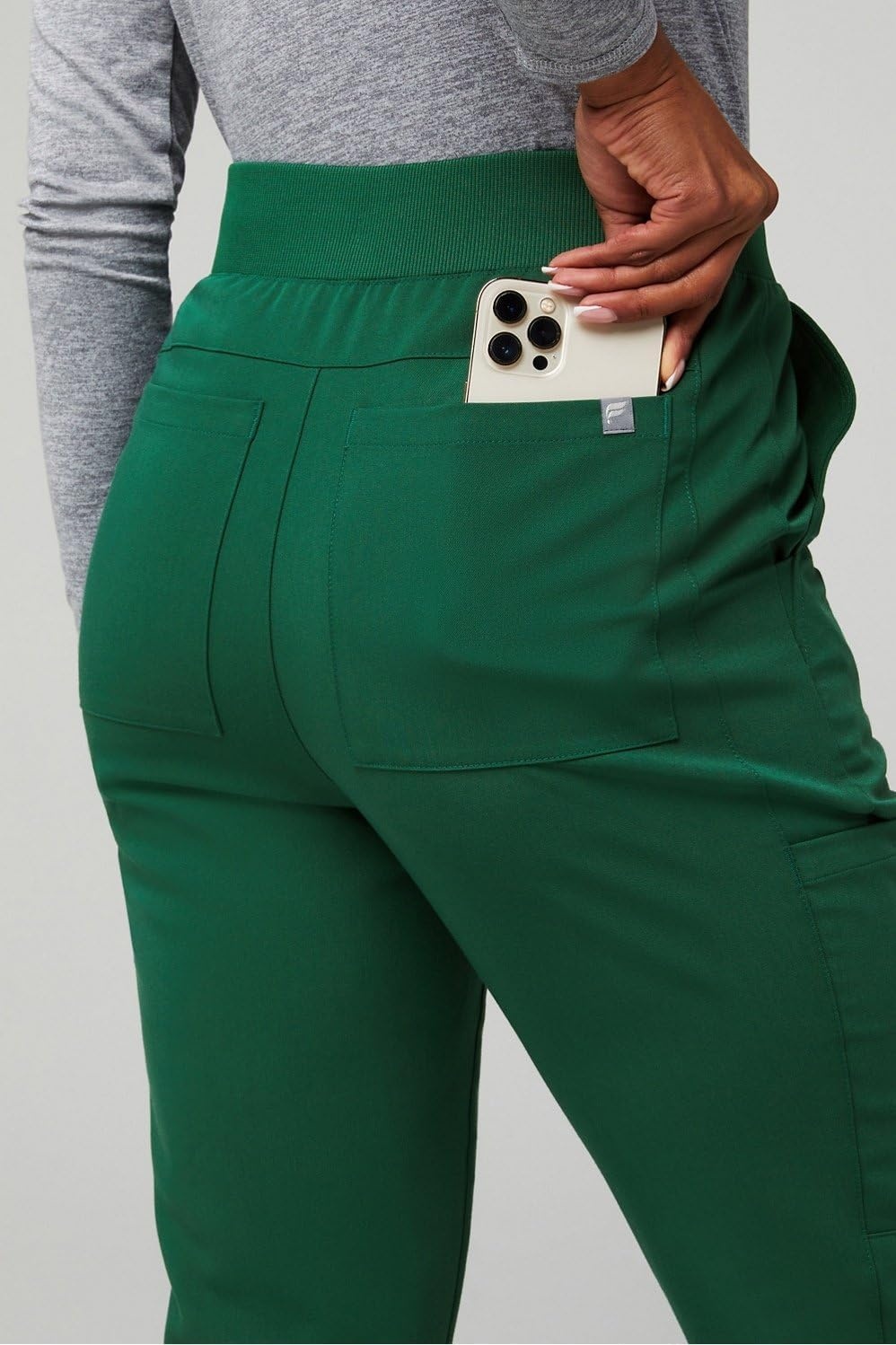 image:imageFabletics Womens High Rise Active Scrub Jogger MotionTech 4Way Stretch PocketPacked Lightweight SemiSlim FitHunter Green