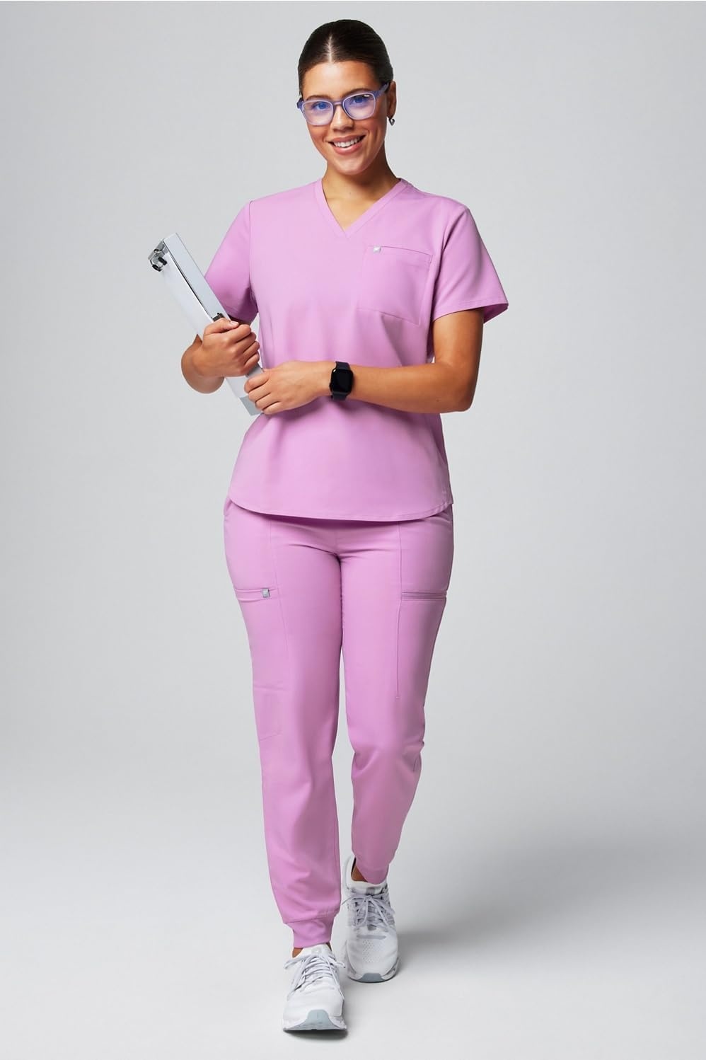 image:imageFabletics Womens High Rise Active Scrub Jogger MotionTech 4Way Stretch PocketPacked Lightweight SemiSlim FitLilac